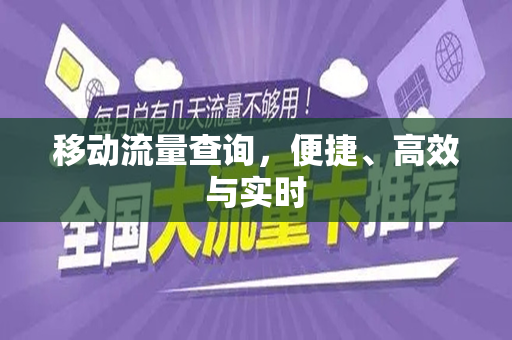 移动流量查询，便捷、高效与实时