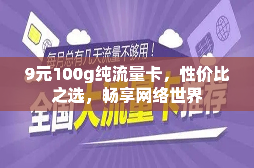 9元100g纯流量卡，性价比之选，畅享网络世界