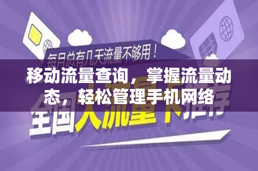 移动流量查询，掌握流量动态，轻松管理手机网络