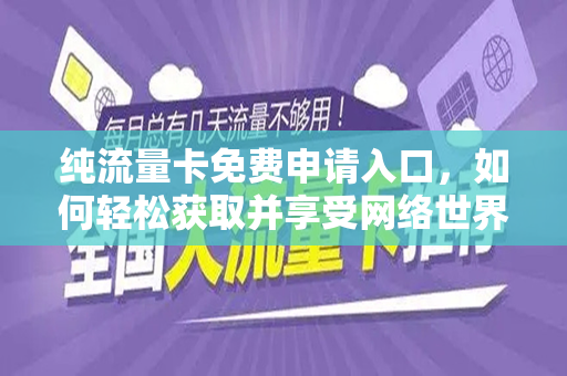 纯流量卡免费申请入口，如何轻松获取并享受网络世界