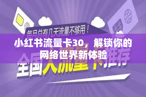 小红书流量卡30，解锁你的网络世界新体验