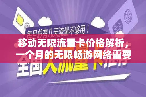 移动无限流量卡价格解析，一个月的无限畅游网络需要多少费用？