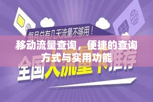 移动流量查询，便捷的查询方式与实用功能