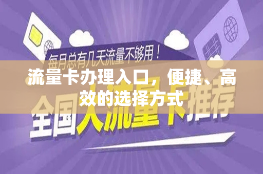 流量卡办理入口，便捷、高效的选择方式