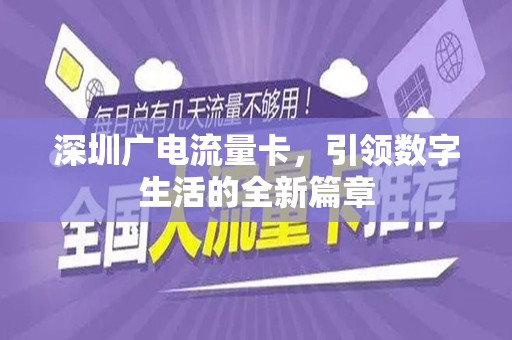 深圳广电流量卡，引领数字生活的全新篇章