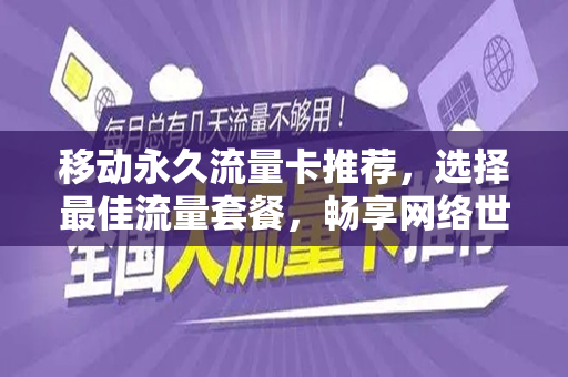 移动永久流量卡推荐，选择最佳流量套餐，畅享网络世界