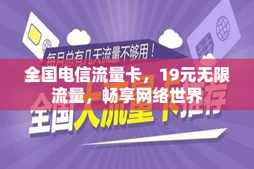 全国电信流量卡，19元无限流量，畅享网络世界