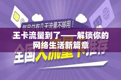 王卡流量到了——解锁你的网络生活新篇章