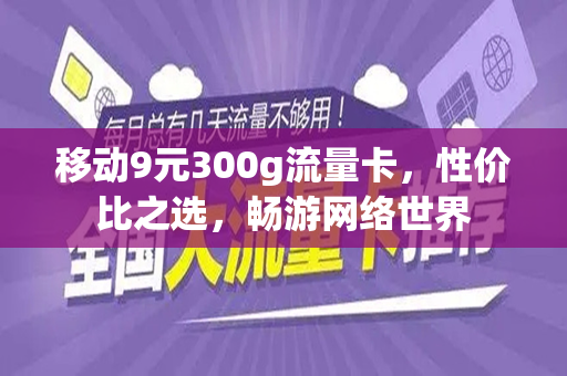 移动9元300g流量卡，性价比之选，畅游网络世界