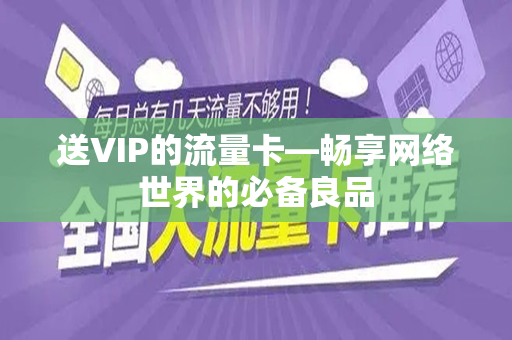 送VIP的流量卡—畅享网络世界的必备良品