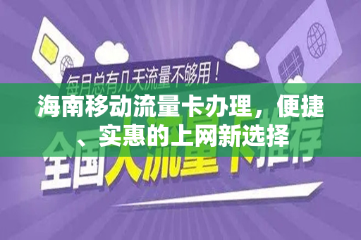 海南移动流量卡办理，便捷、实惠的上网新选择