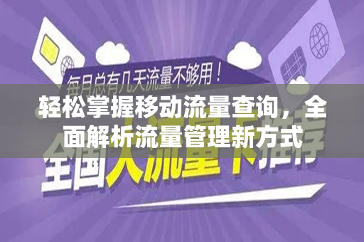 轻松掌握移动流量查询，全面解析流量管理新方式