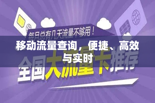 移动流量查询，便捷、高效与实时