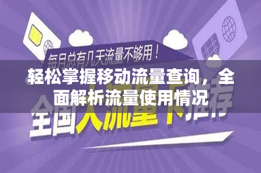 轻松掌握移动流量查询，全面解析流量使用情况