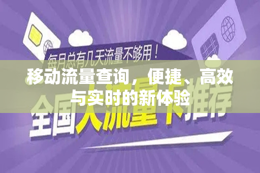 移动流量查询，便捷、高效与实时的新体验