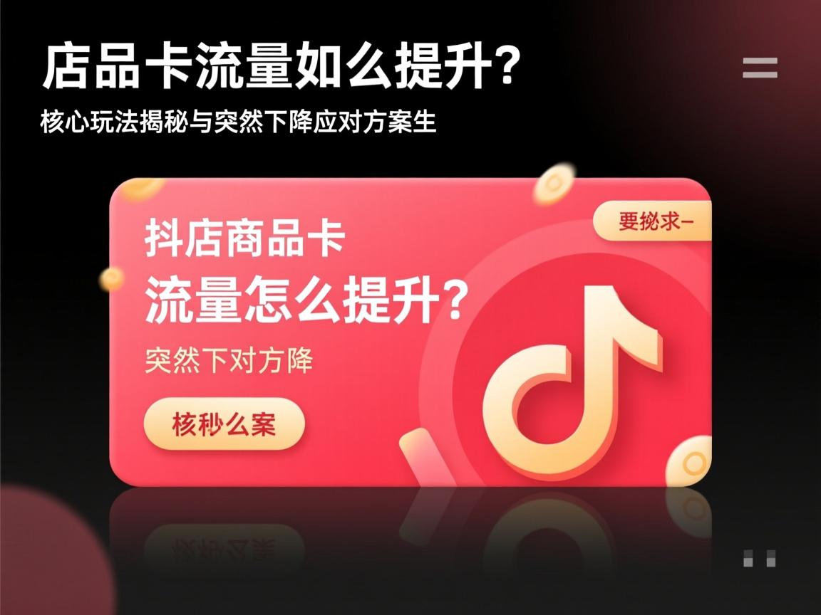抖店商品卡流量怎么提升？核心玩法揭秘与突然下降的应对方案