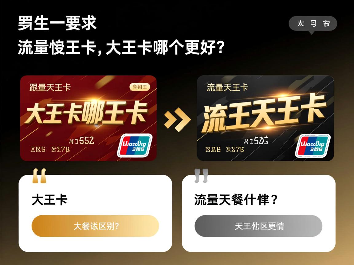 流量天王卡和大王卡哪个更好？, 大王卡和天王卡有什么区别？, 流量天王卡的套餐详情是什么？