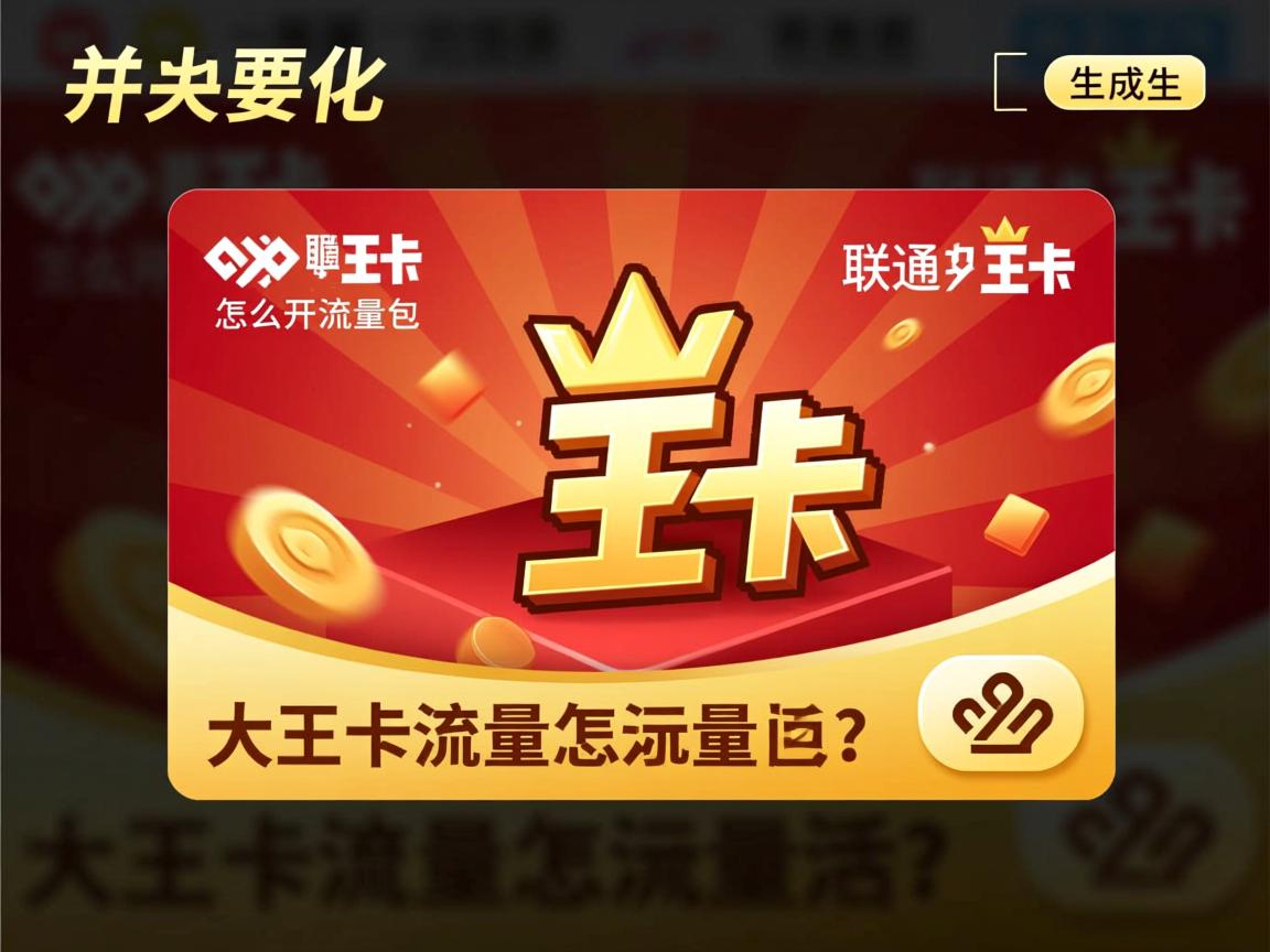 联通大王卡怎么开流量联通大王卡怎么开流量包?大王卡流量怎么激活?