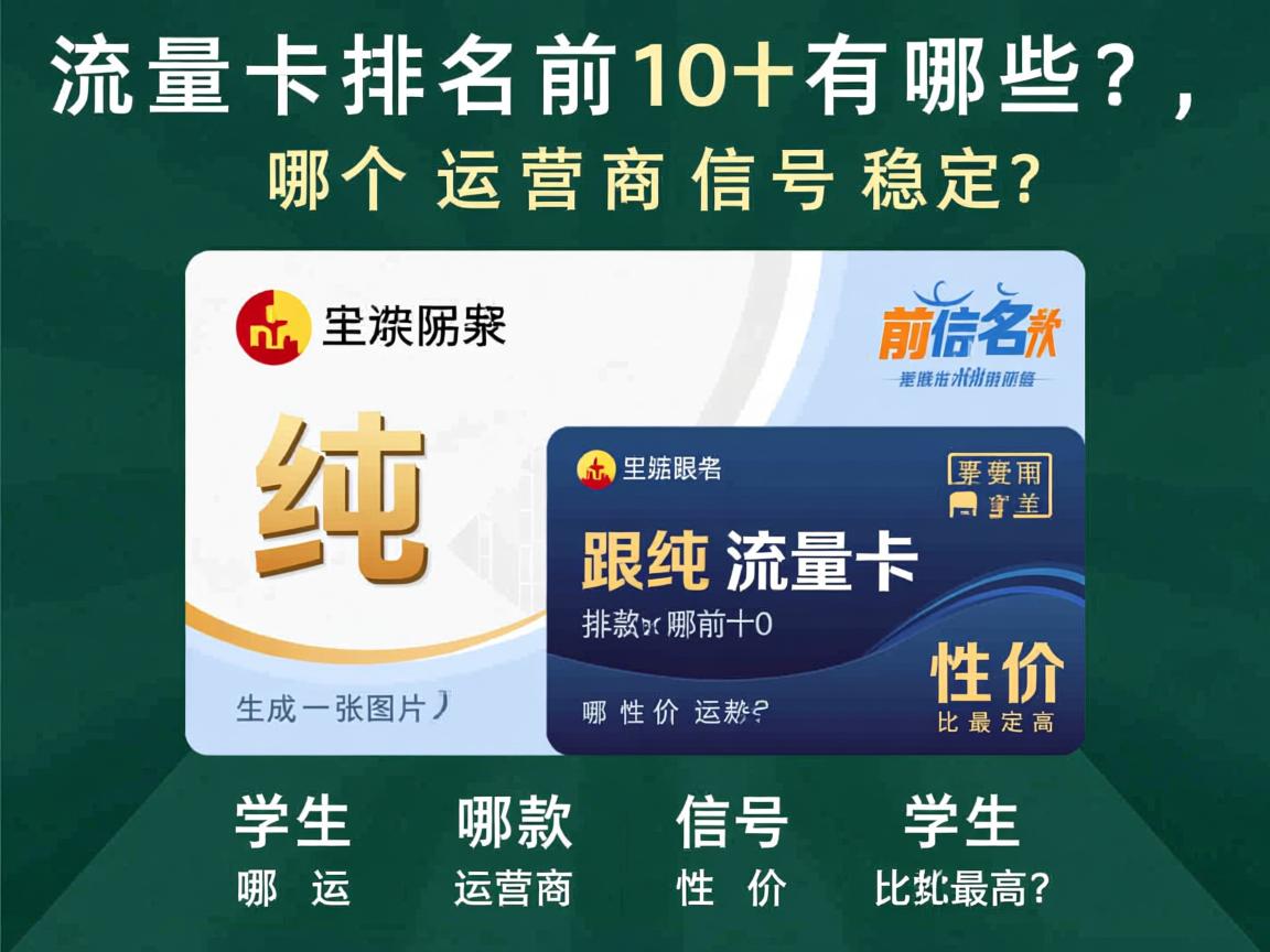 纯流量卡排名前十有哪些？，哪个运营商信号稳定？，学生用哪款性价比最高？