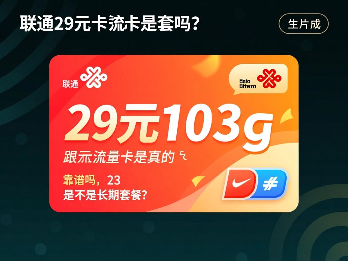 联通29元103g流量卡是真的吗，靠谱吗，是不是长期套餐？
