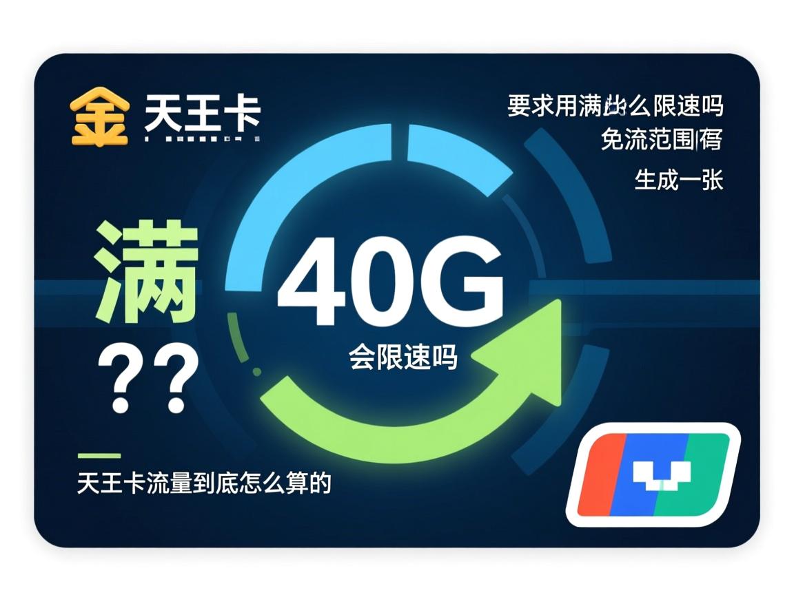 天王卡流量到底怎么算的？40G用满后会限速吗，免流范围有哪些？
