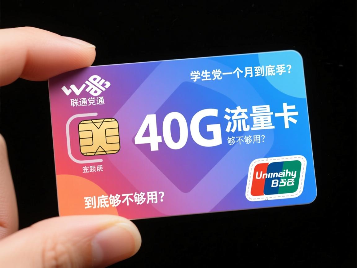 联通40G流量卡,学生党一个月到底够不够用?