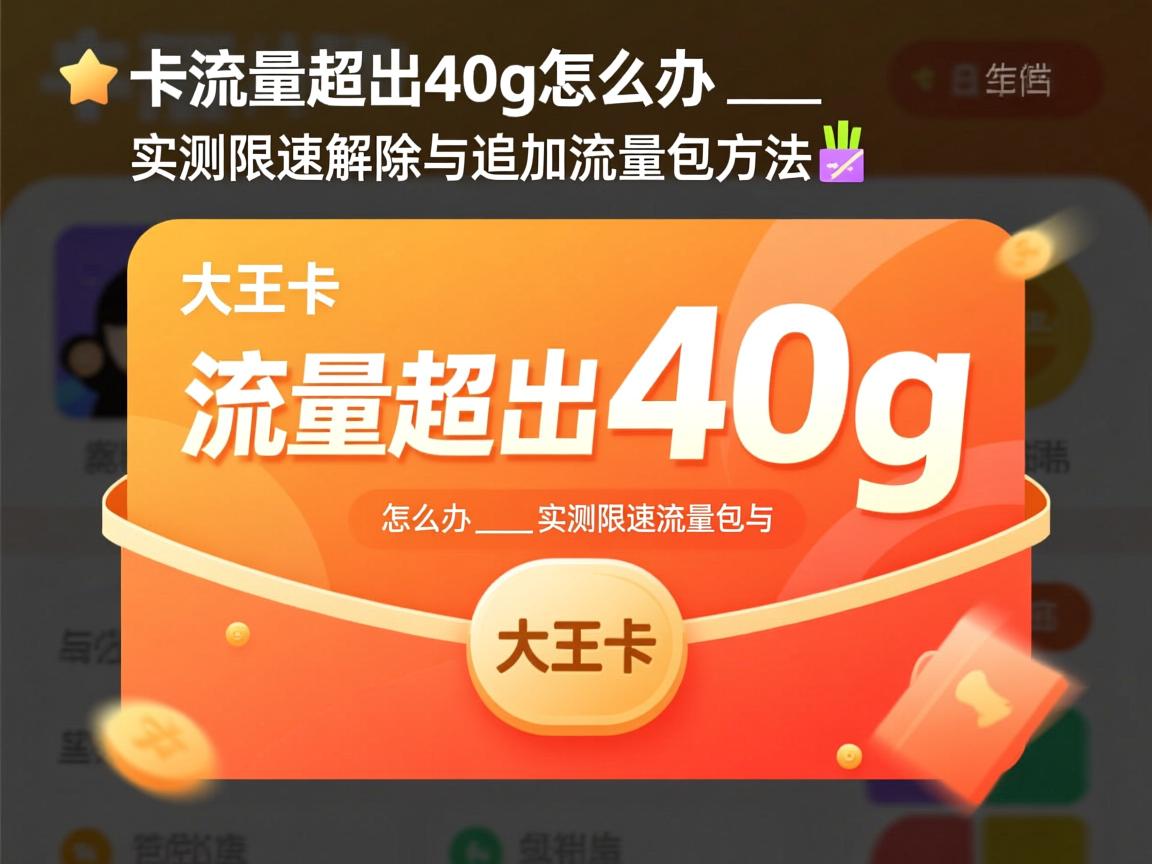 大王卡流量超出40g怎么办 _ 实测限速解除与追加流量包方法📌
