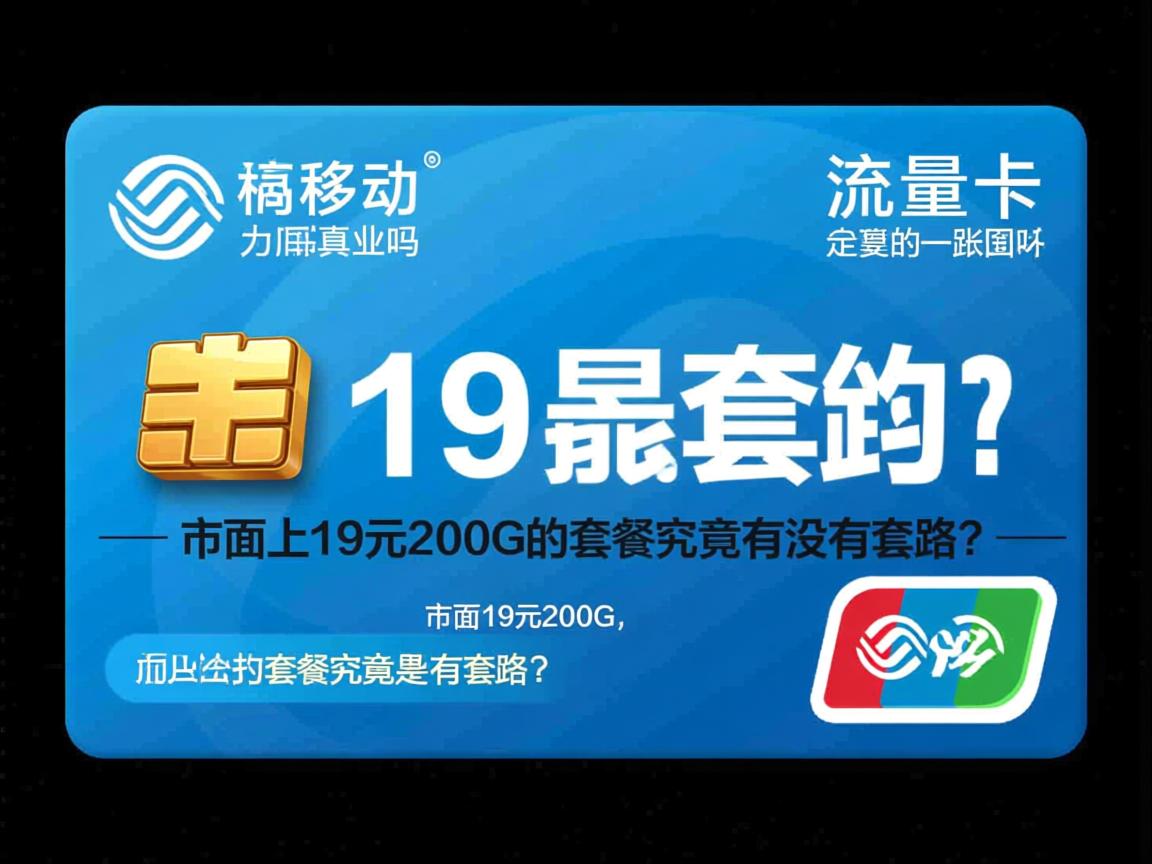移动大流量卡是真的吗，市面上19元200G的套餐究竟有没有套路？