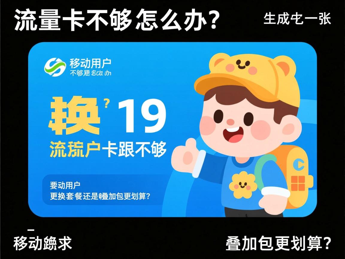 流量卡不够用怎么办?移动用户是更换套餐还是购买叠加包更划算?