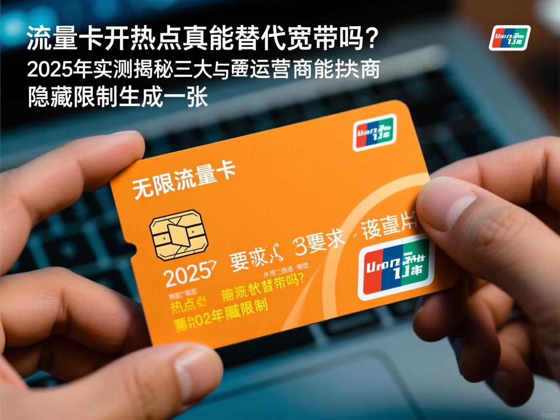 无限流量卡开热点真能替代宽带吗？2025年实测揭秘三大运营商隐藏限制