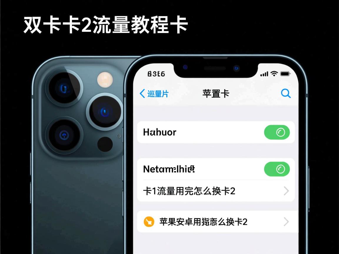 双卡手机设置卡2流量教程，卡1流量用完怎么换卡2，苹果安卓通用指南