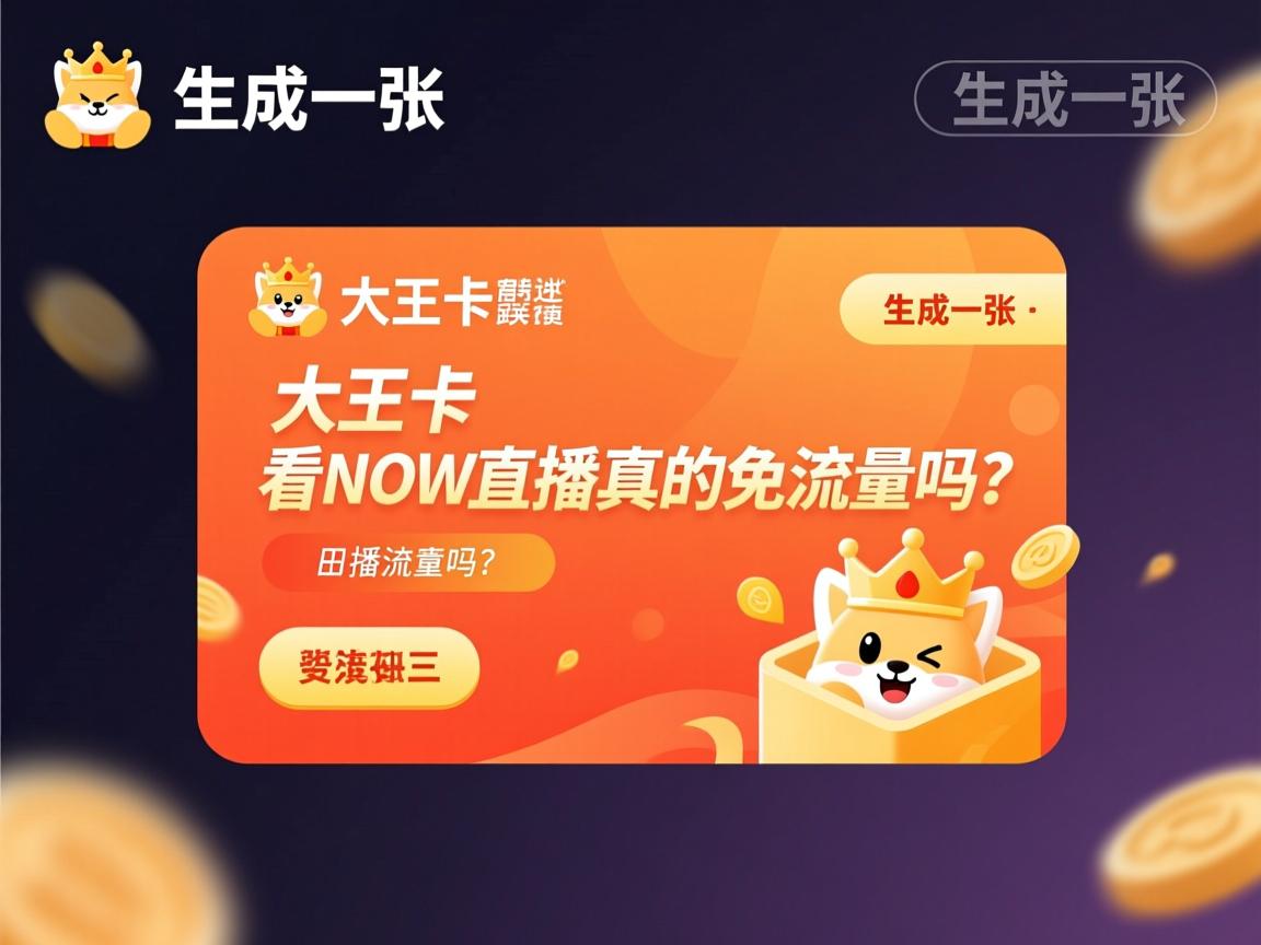 大王卡看NOW直播真的免流量吗？