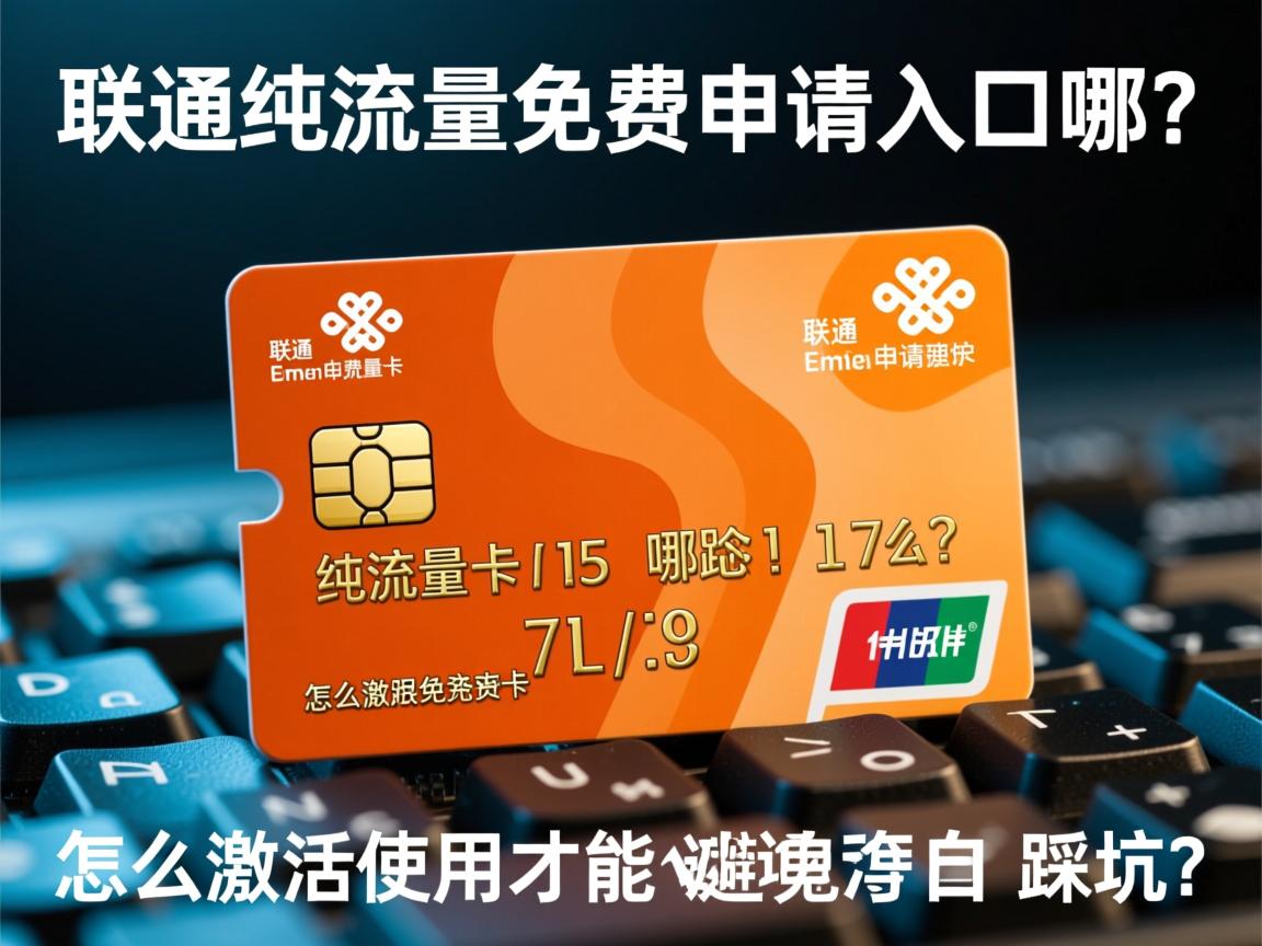 联通纯流量卡免费申请入口在哪？怎么激活使用才能避免踩坑？