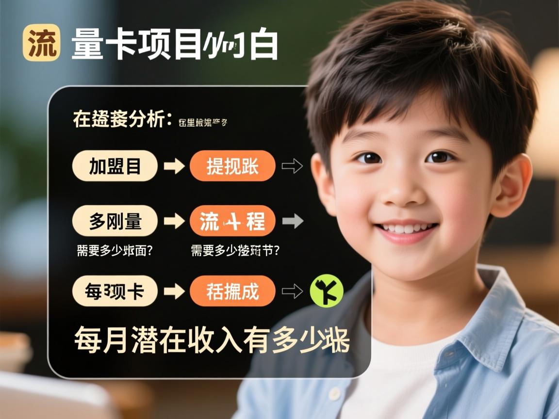 作为刚接触流量卡项目的小白，请问加盟流程包括哪些环节以及需要多少投资？_在收益分析方面，每月潜在收入有多少以及如何提现？