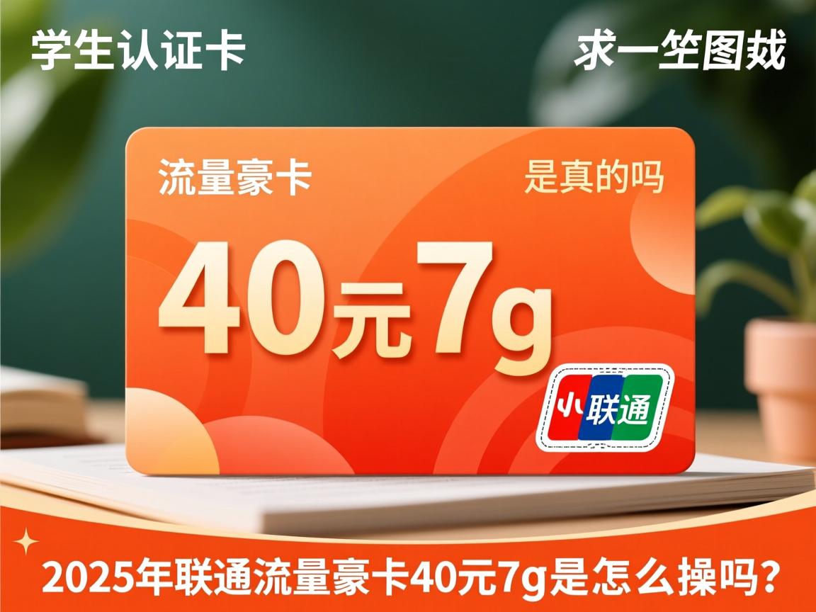 流量豪卡学生认证怎么操作_2025年联通流量豪卡40元7g是真的吗？