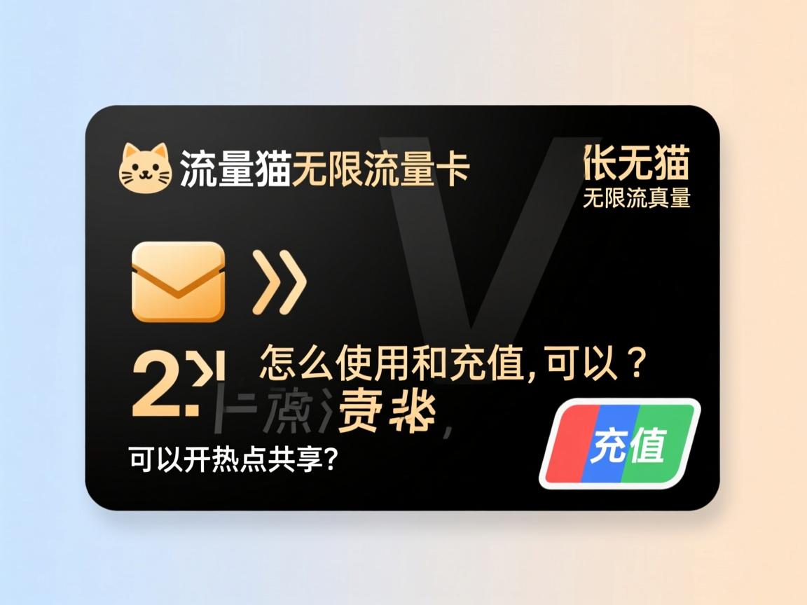 流量猫无限流量卡是真的吗,怎么使用和充值,可以开热点共享吗?