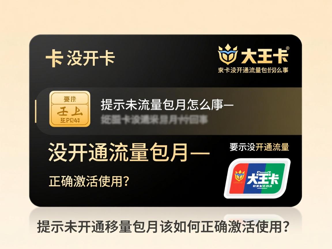 大王卡没开通流量包月怎么回事_提示未开通流量包月该如何正确激活使用？